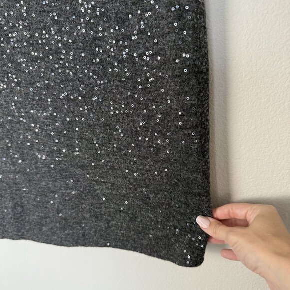 Vivienne Tam Sequin Knit Mini Dress Gray Womens Size Small Party Gala Sparkle - Picture 3 of 8